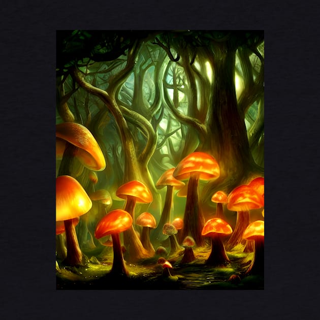 Trippy Magic Mushroom Enchanted Forest by ichewsyou